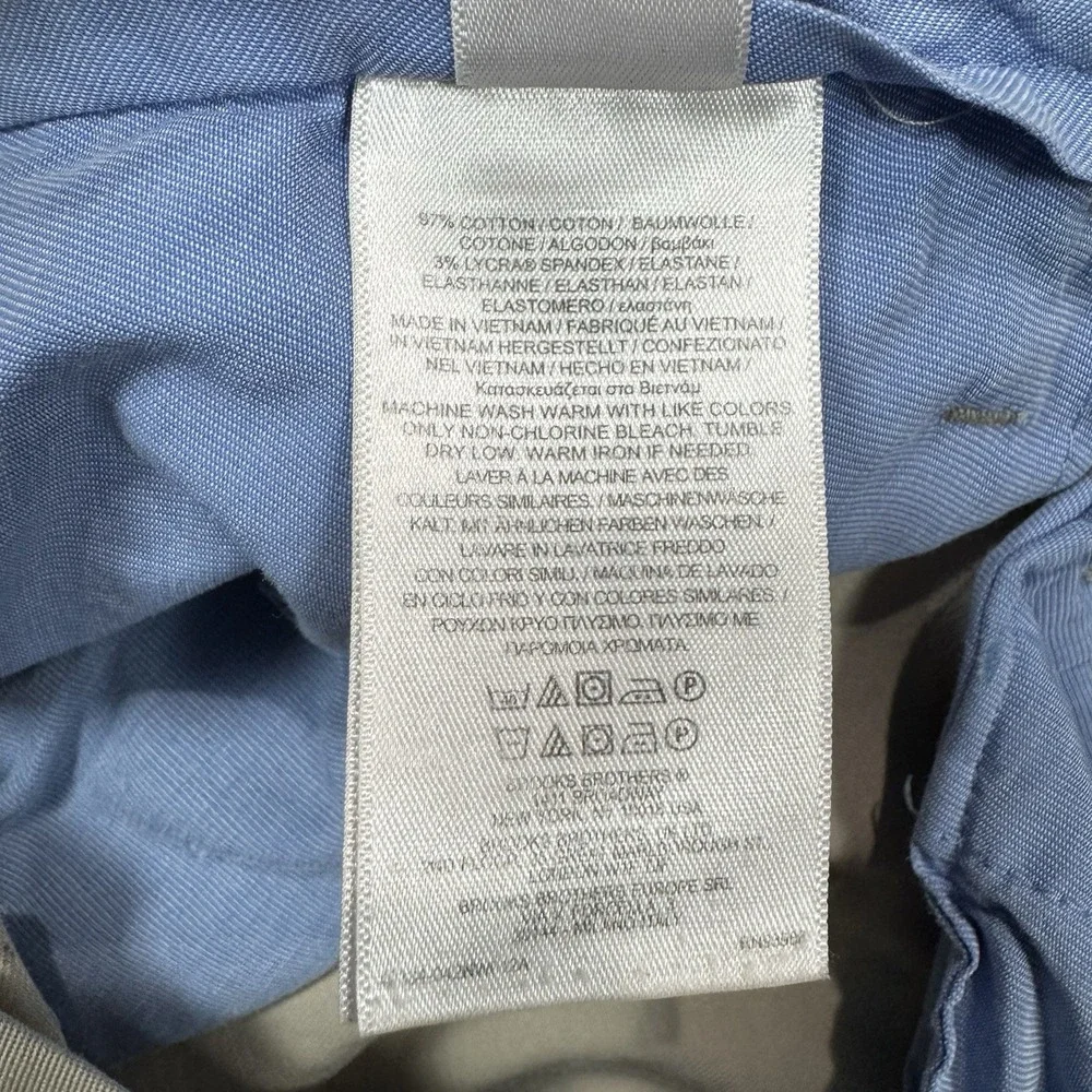 Brooks Brothers Chino Pants Mens 42x30 Beige Cotton Stretch Advantage Elliot Fit